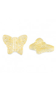 Glass bead 16mm Butterfly - Yellow